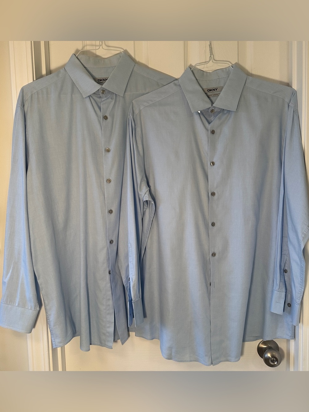 DKNY Men’s Light Blue Long-Sleeve Dress Shirts | Size 17 32-33